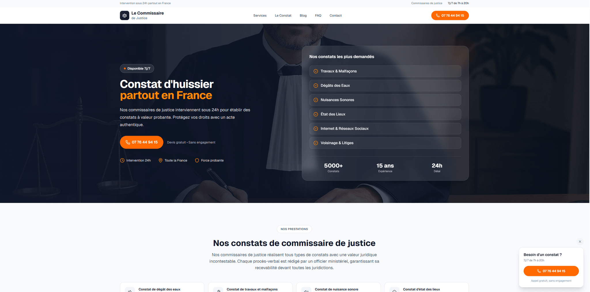 Le Commissaire de Justice - Site web